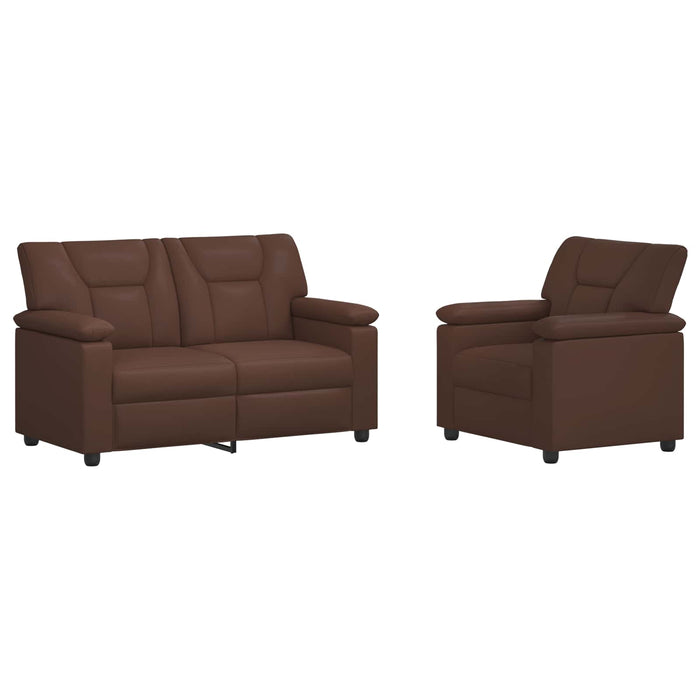 Set de canapea 2 pcs Maro Piele artificială WALTI