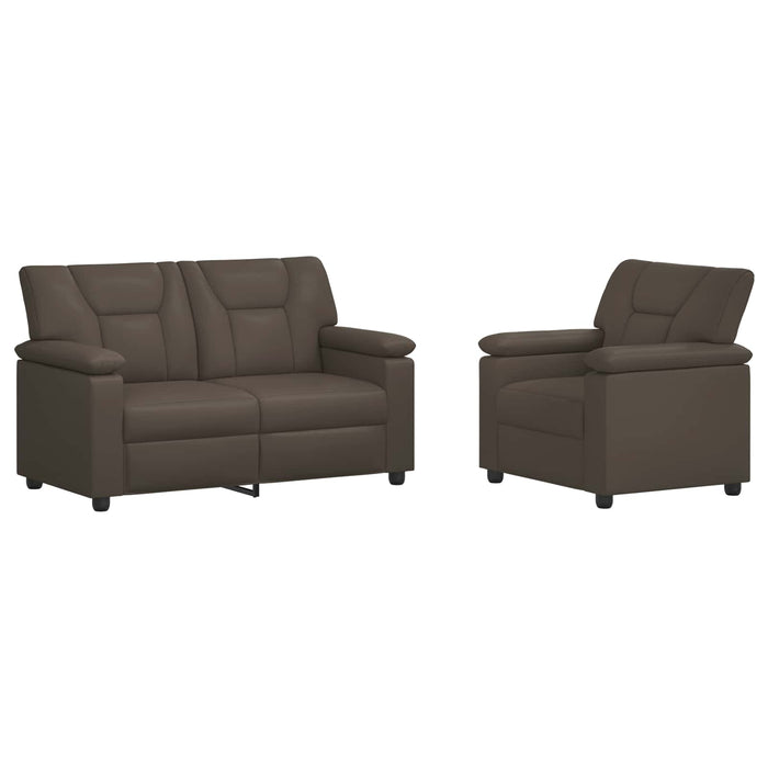 Set de canapea 2 pcs Gri Piele artificială WALTI