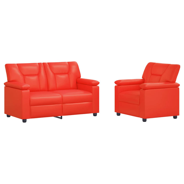 Set de canapea 2 pcs Roșu Piele artificială WALTI