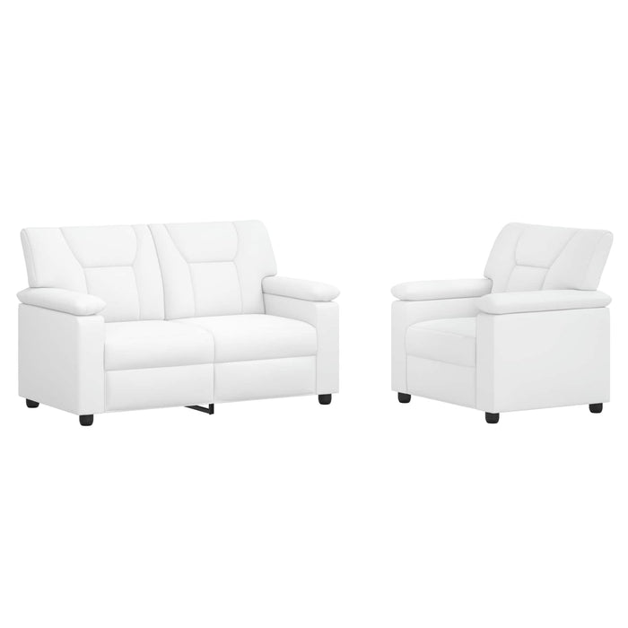 Set de canapea 2 pcs Alb Piele artificială WALTI