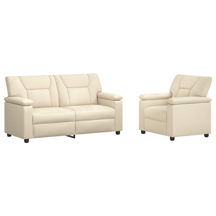 Set de canapea 2 pcs Crem Piele artificială WALTI