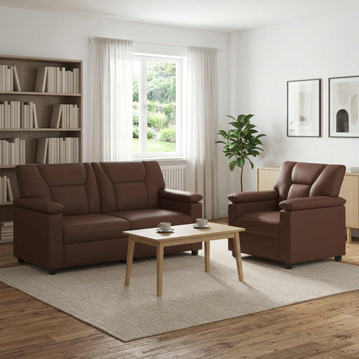 Set de canapea 2 pcs Maro Piele artificială WALTI