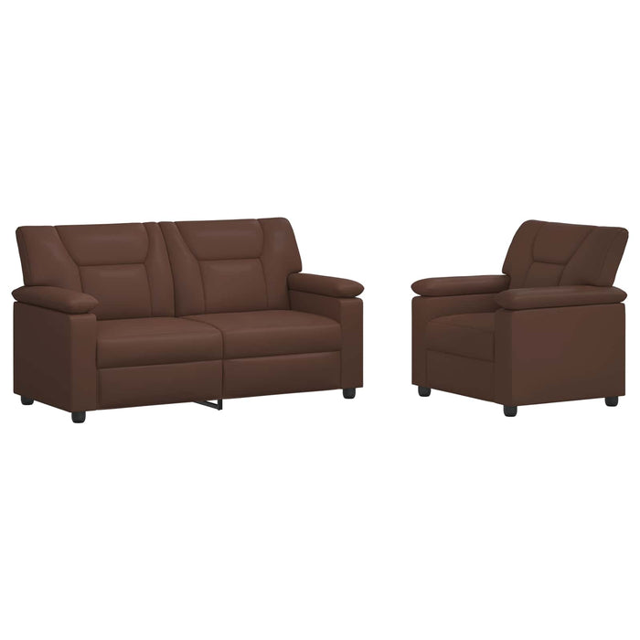 Set de canapea 2 pcs Maro Piele artificială WALTI