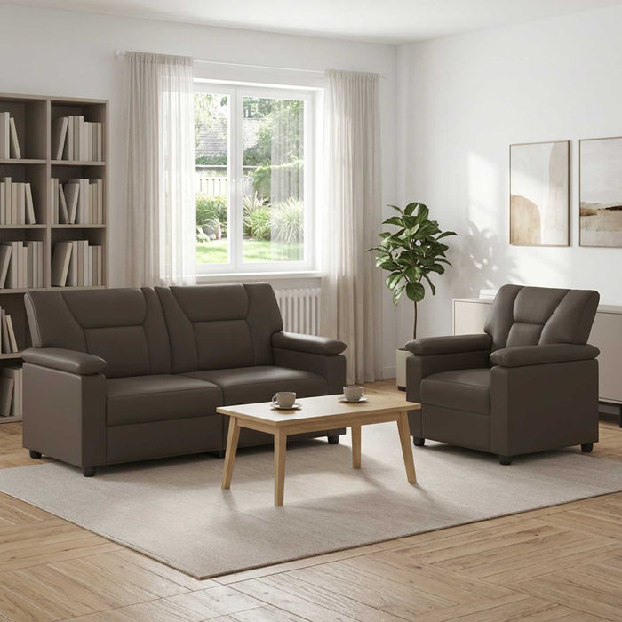 Set de canapea 2 pcs Gri Piele artificială WALTI