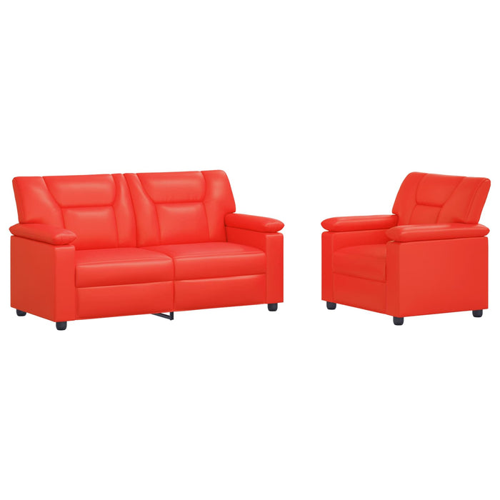 Set de canapea 2 pcs Roșu Piele artificială WALTI