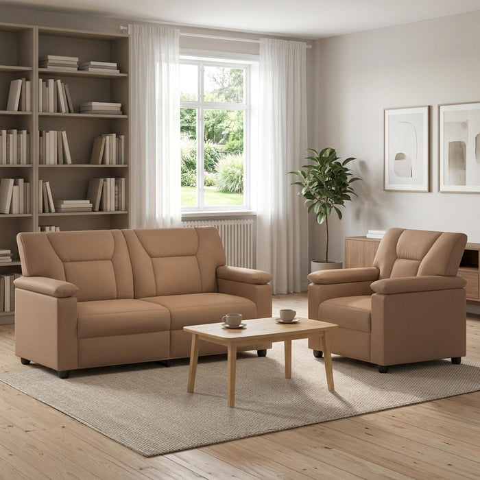 Set de canapea 2 pcs Cappuccino Piele artificială WALTI