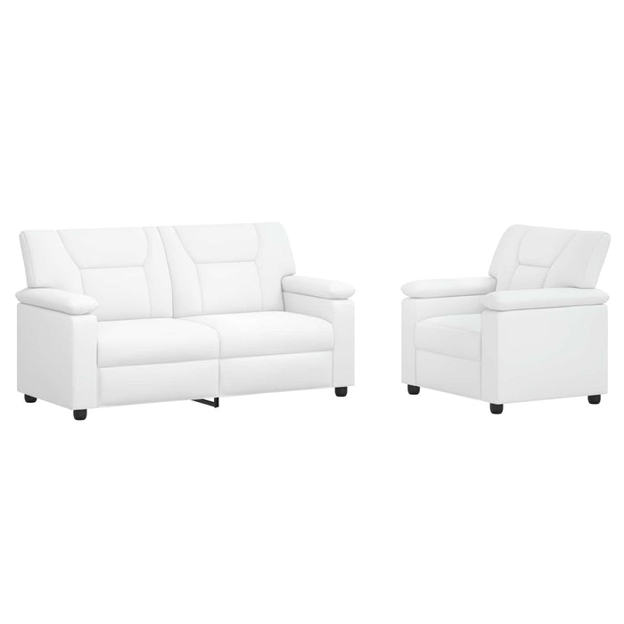 Set de canapea 2 pcs Alb Piele artificială WALTI