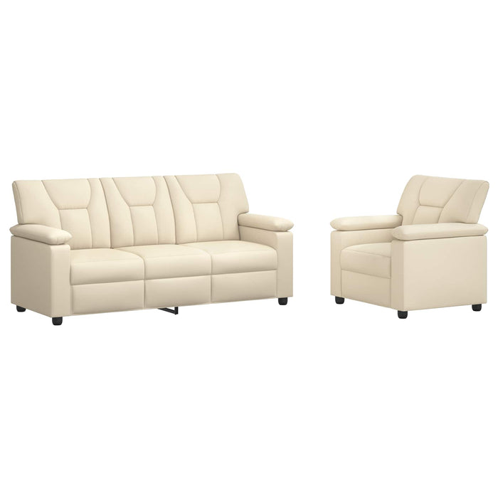 Set de canapea 2 pcs Crem Piele artificială WALTI