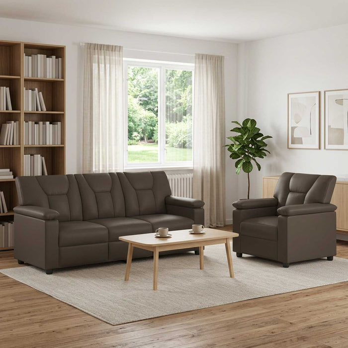 Set de canapea 2 pcs Gri Piele artificială WALTI