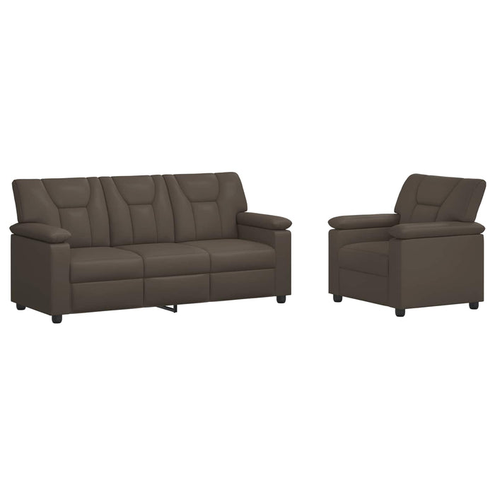 Set de canapea 2 pcs Gri Piele artificială WALTI