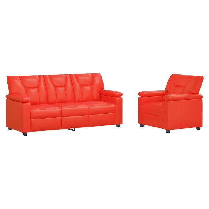 Set de canapea 2 pcs Roșu Piele artificială WALTI