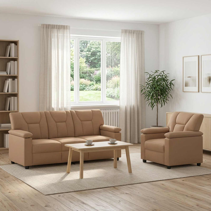 Set de canapea 2 pcs Cappuccino Piele artificială WALTI