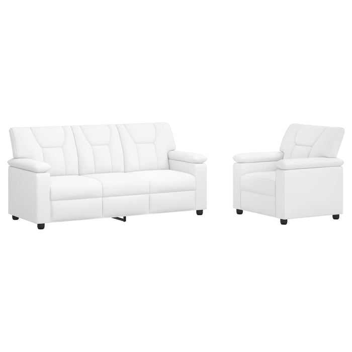 Set de canapea 2 pcs Alb Piele artificială WALTI