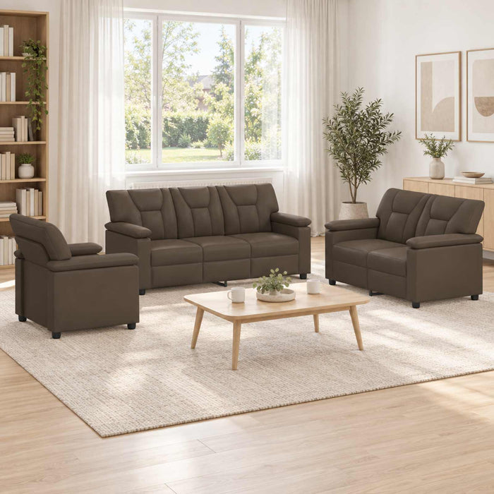Set de canapea 3 pcs Gri Piele artificială WALTI