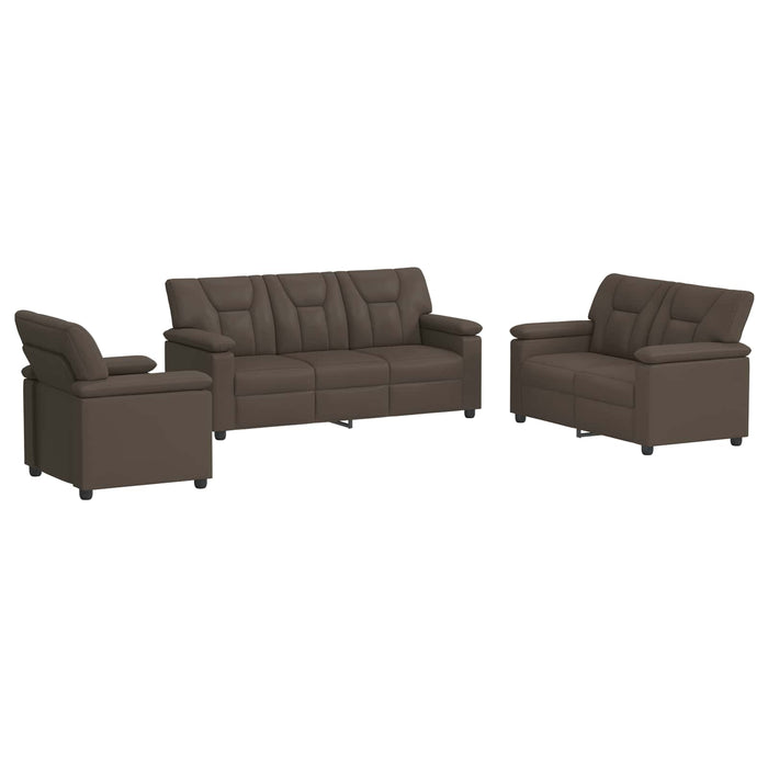 Set de canapea 3 pcs Gri Piele artificială WALTI