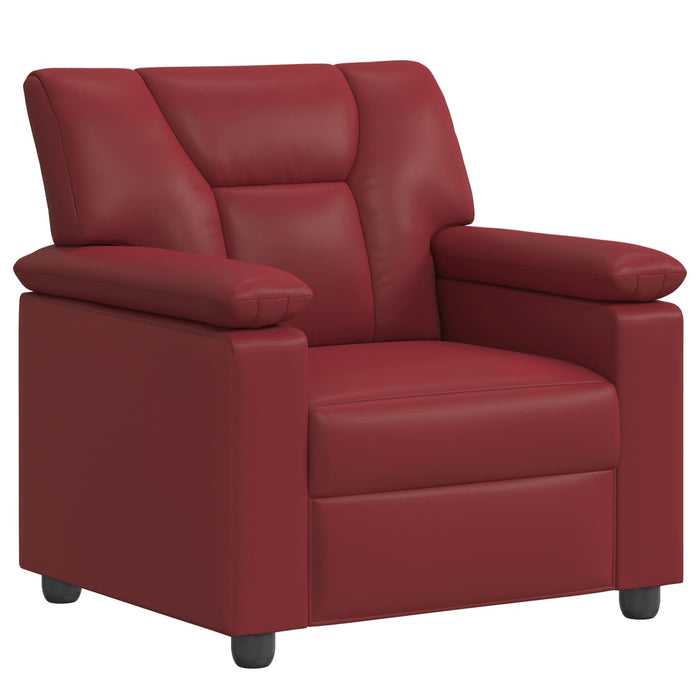 Set de canapea 3 pcs Roșu Vin Piele artificială WALTI