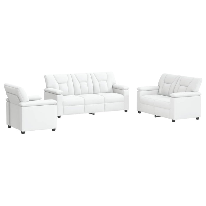 Set de canapea 3 pcs Alb Piele artificială WALTI