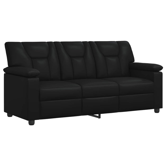 Set de canapea 3 pcs Negru Piele artificială WALTI