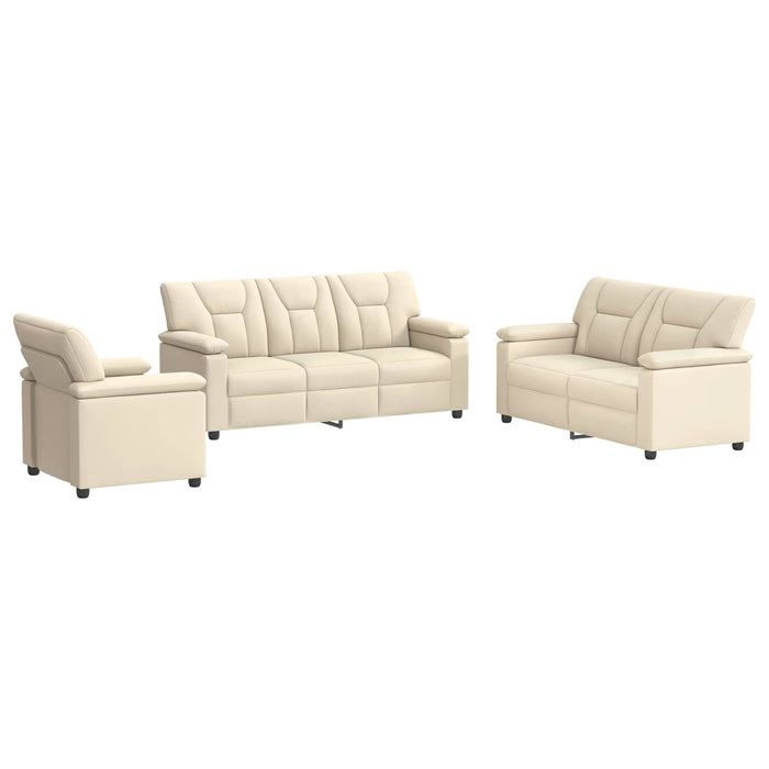 Set de canapea 3 pcs Crem Piele artificială WALTI
