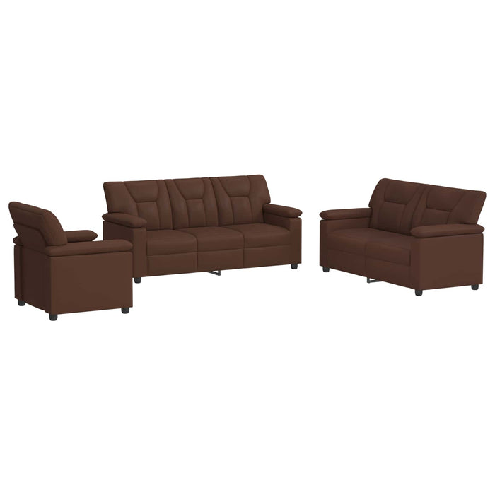 Set de canapea 3 pcs Maro Piele artificială WALTI