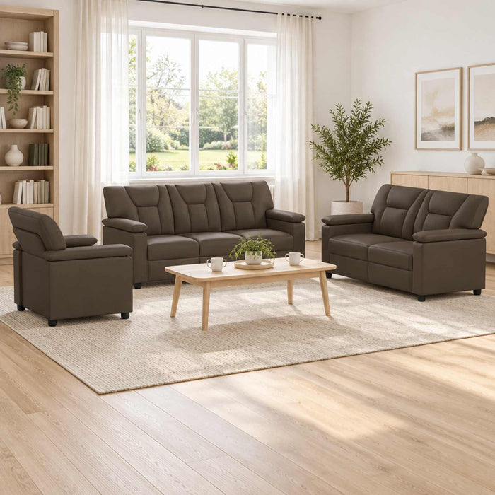 Set de canapea 3 pcs Gri Piele artificială WALTI