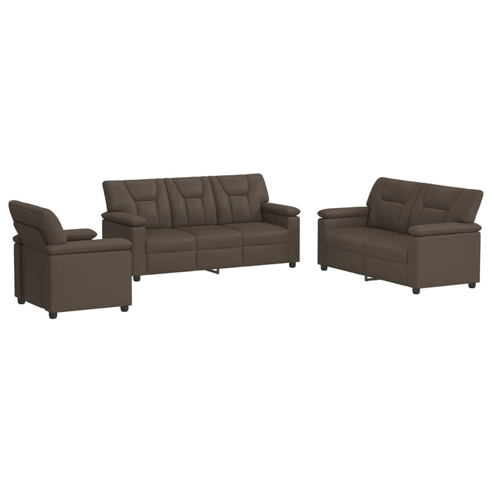 Set de canapea 3 pcs Gri Piele artificială WALTI
