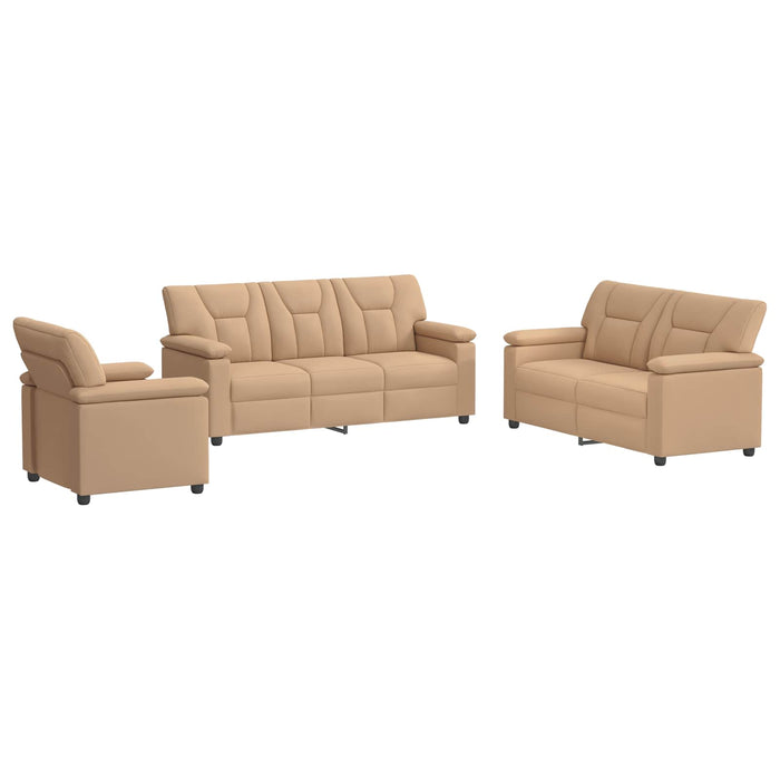 Set de canapea 3 pcs Cappuccino Piele artificială WALTI
