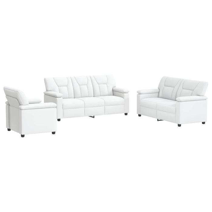 Set de canapea 3 pcs Alb Piele artificială WALTI