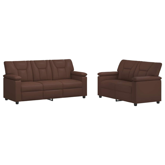 Set de canapea 2 pcs Maro Piele artificială WALTI