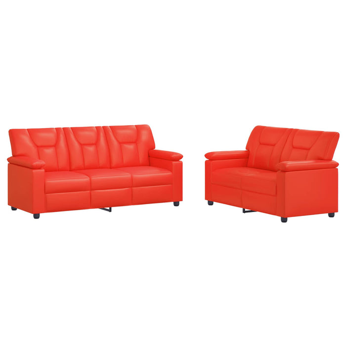 Set de canapea 2 pcs Roșu Piele artificială WALTI