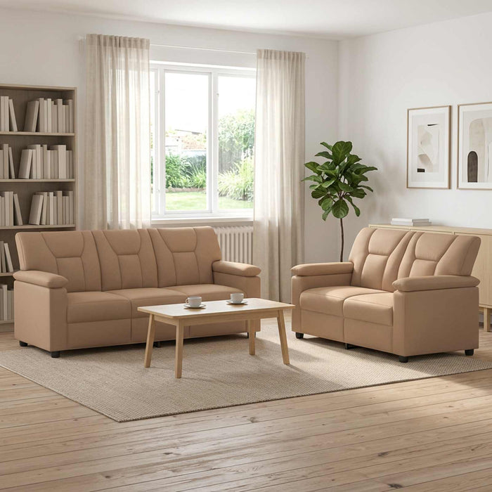 Set de canapea 2 pcs Cappuccino Piele artificială WALTI