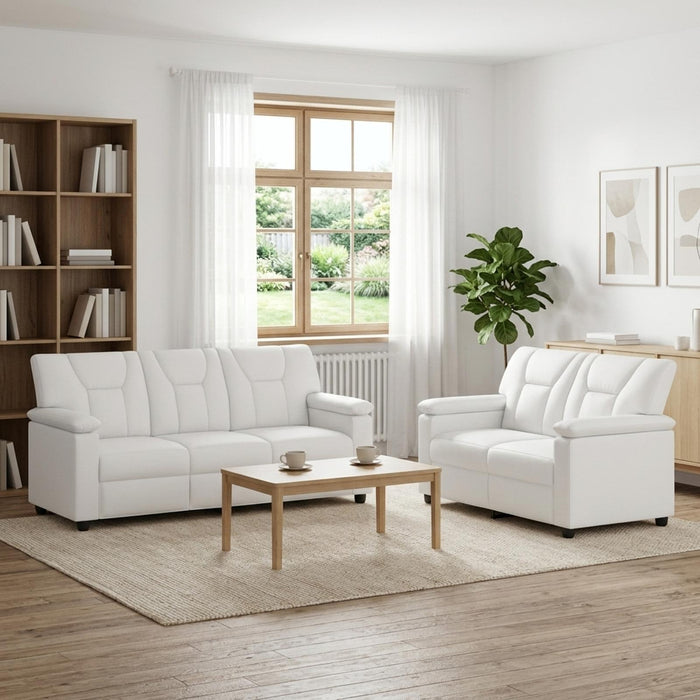 Set de canapea 2 pcs Alb Piele artificială WALTI