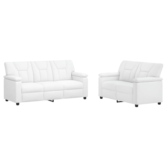 Set de canapea 2 pcs Alb Piele artificială WALTI