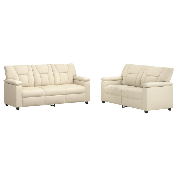 Set de canapea 2 pcs Crem Piele artificială WALTI