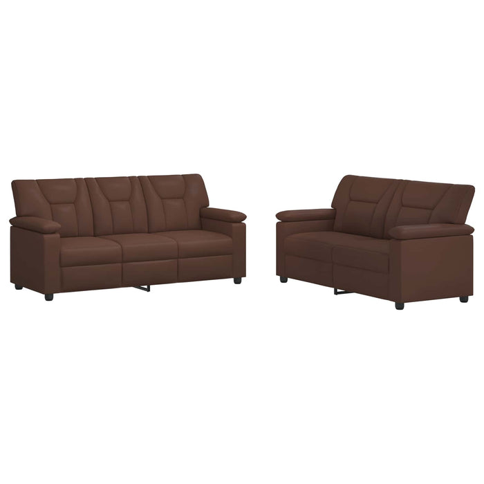 Set de canapea 2 pcs Maro Piele artificială WALTI