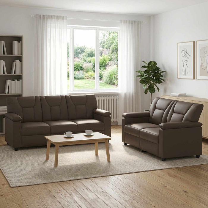 Set de canapea 2 pcs Gri Piele artificială WALTI