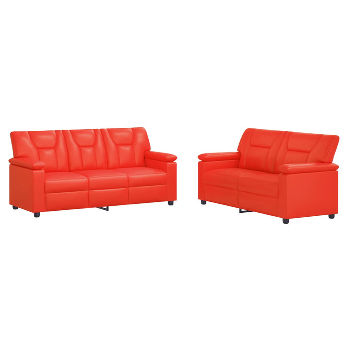 Set de canapea 2 pcs Roșu Piele artificială WALTI