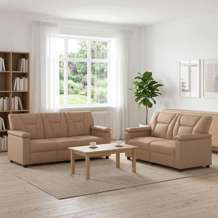 Set de canapea 2 pcs Cappuccino Piele artificială WALTI