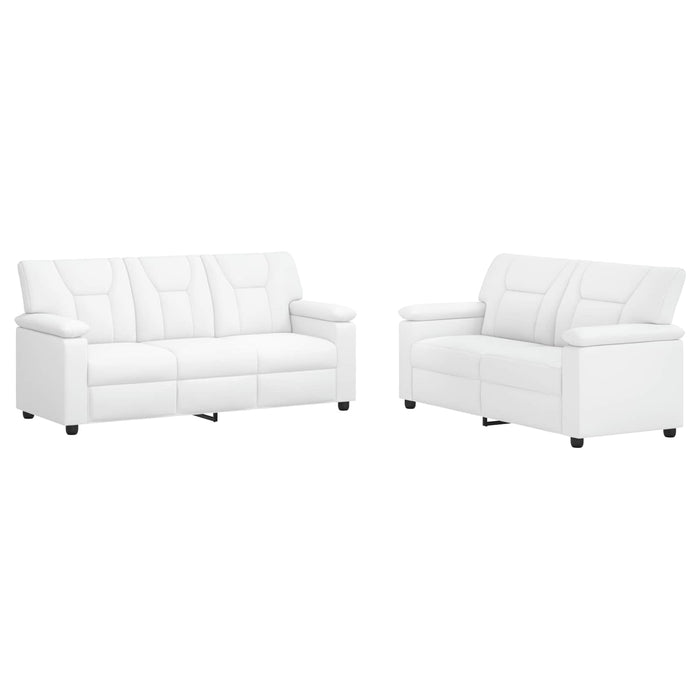 Set de canapea 2 pcs Alb Piele artificială WALTI