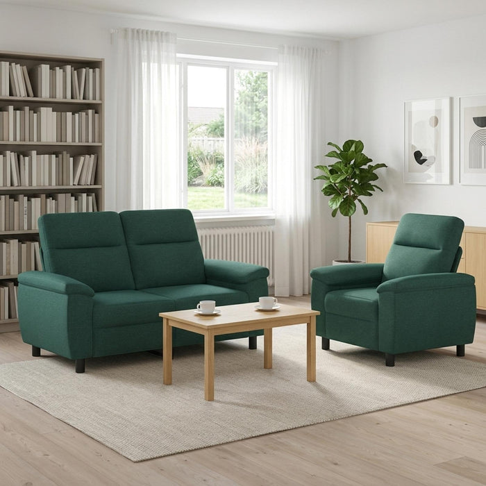 Set de canapea 2 pcs Verde închis Țesătură WALTI