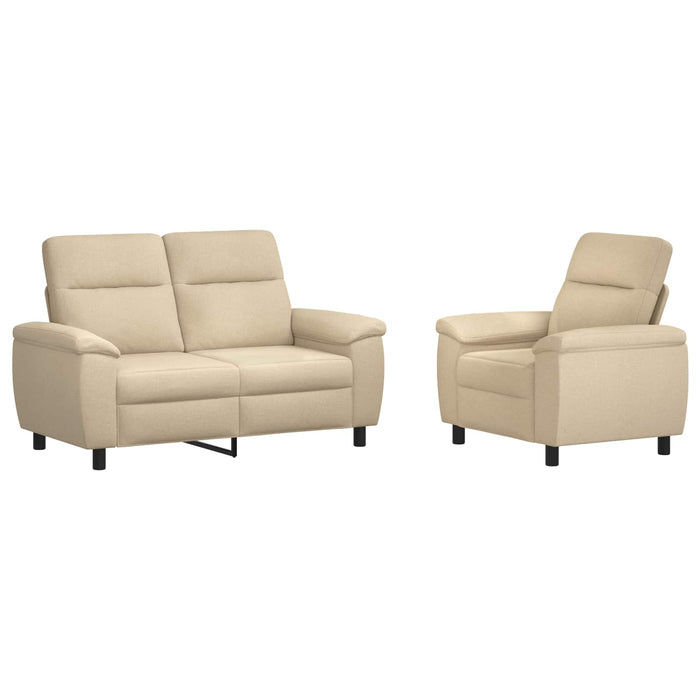 Set de canapea 2 pcs Crem Țesătură WALTI