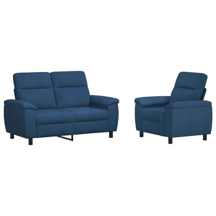 Set de canapea 2 pcs albastru Țesătură WALTI