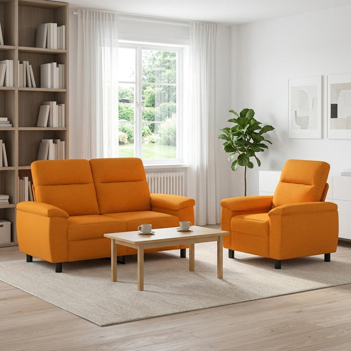 Set de canapea 2 pcs Galben Întunecat Țesătură WALTI