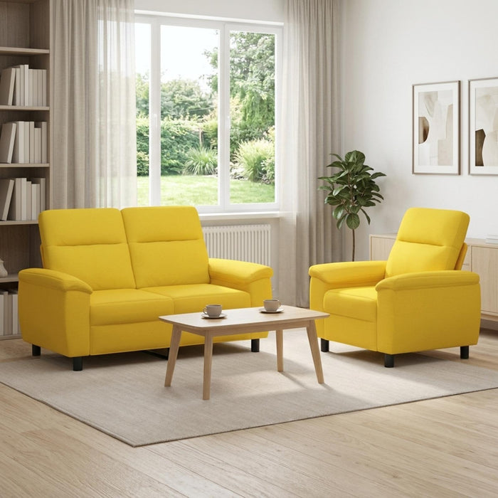 Set de canapea 2 pcs Galben Deschis Țesătură WALTI