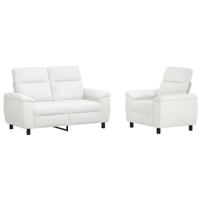 Set de canapea 2 pcs Alb Țesătură WALTI