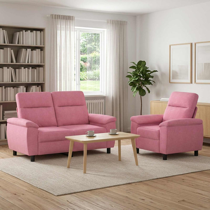 Set de canapea 2 pcs Roz Țesătură WALTI