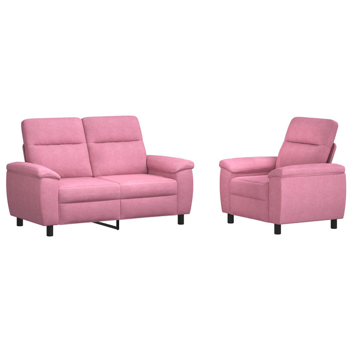Set de canapea 2 pcs Roz Țesătură WALTI