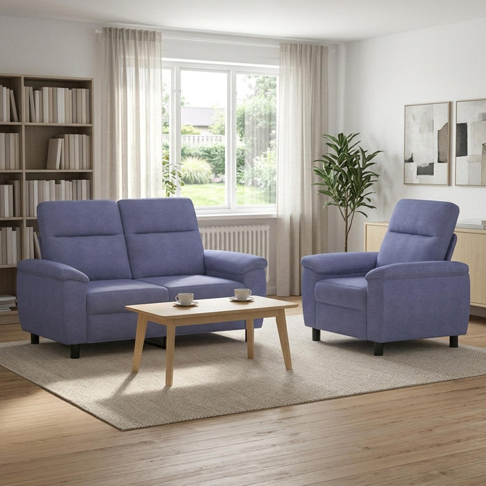 Set de canapea 2 pcs Albastru Jeans Țesătură WALTI
