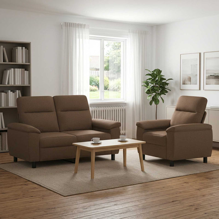 Set de canapea 2 pcs Maro Țesătură WALTI