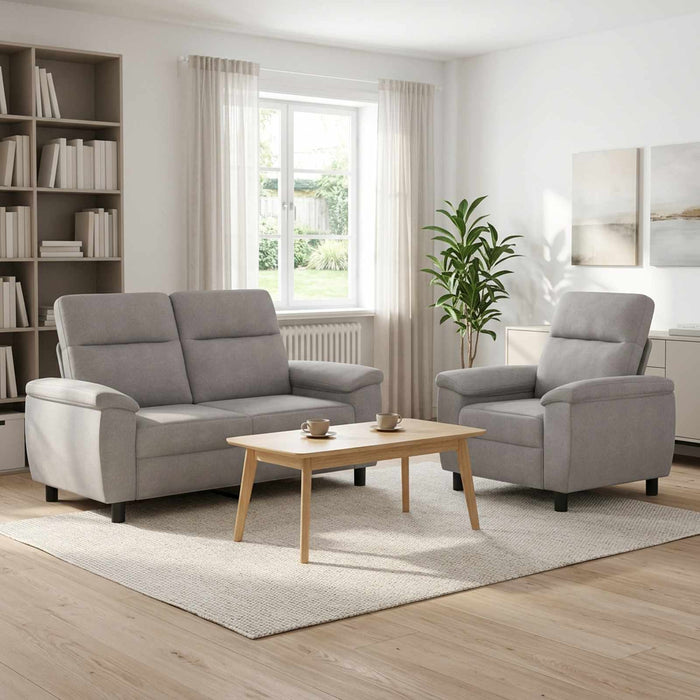 Set de canapea 2 pcs Gri nori Țesătură WALTI